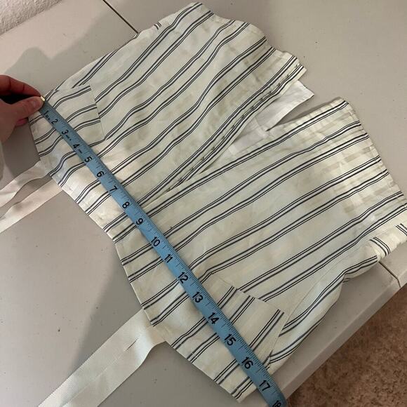 Marc Jacobs White Cotton Silk Pinstripe Hook Closure Corset Tank Top Size 8 - Picture 8 of 10